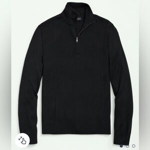 Brooks Brothers Tech Merino Wool Black 1/4 Zip Long Sleeve Sweater Size XXL